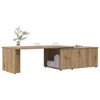 mesa de cafe - mesa de centro madera de ingenieria roble artisan 150x50x35 cm