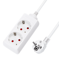 aigostar regleta alargador de 2 enchufes con cable de 3 metroscolor blanco