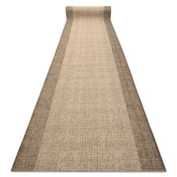 Alfombra De Pasillo Sisal Sion 6053 Marco, Tejido Plano Marrón 120 Cm 120x470 Cm