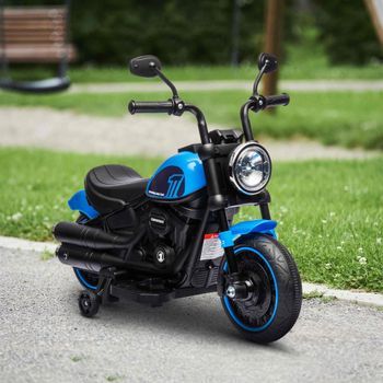 Moto Eléctrica Para Niños De 18-36 Meses Batería 6v Azul Homcom