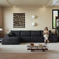 sofa modular negro en l con chaise longue 340 cm 4 plazas y asiento profundo