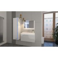 conjunto de muebles de bano blancos coleccion bird columna mueble bajo lavabo lavabo 60cm