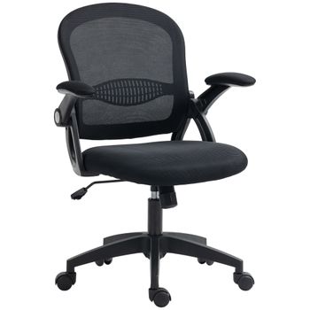 Vinsetto Silla de Oficina Ergonómica con Respaldo de Malla y Altura Ajustable, 65.5x61.5x88-97.5cm, Negro   Aosom España
