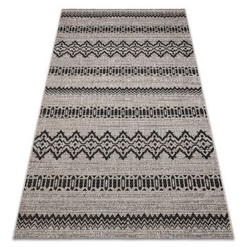 Alfombra De Cuerda Sisal Floorlux 20510 Plateado/negro 80x150 Cm