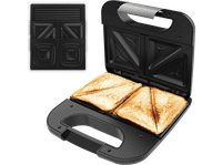sandwichera - cecotec rockrntoast combo 800 w de potencia 3 placas intercambiables revestimiento antiadherente silver