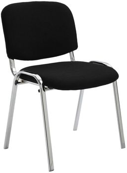 Silla con patas de metal y asiento en tela negro