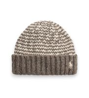 polo ralph lauren para mujer 455p18138001 gorro de mezcla de lana con rayas marron osfa casual