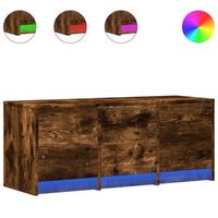mueble de tv led madera ingenieria roble ahumado 97x34x40 cm vidaxl