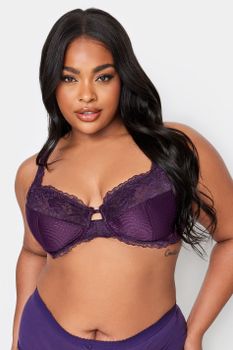 Yours Sujetador Encaje Morado Con Aros