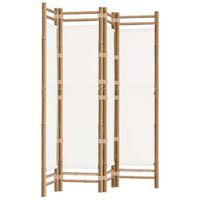 biombo plegable de 4 paneles bambu y lona 160 cm vidaxl