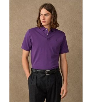 Hackett London para hombre. HM5600241 Polo Logo lila (M), Casual, Algodón, Manga corta