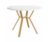 mesa redonda de marmol 100 cm - mesa de comedor moderna y sencilla base en forma de x soporte metalico - dorado