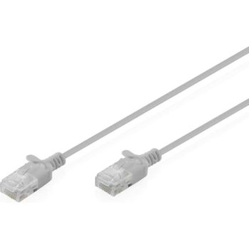 Cable de red CAT6 U/UTP Gris Slim 0.5m, material sin halógenos