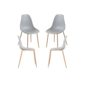 Pack 4 Sillas Mykle De Polipropileno 85*46*38 Cm - Gris Claro