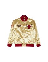 chaqueta de baloncesto mitchell  ness chicago bulls dorado