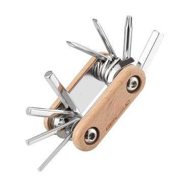 BENGGUO 8 en 1 Herramienta de Reparación de Bicicletas Plegable Portátil Mini Destornillador Multifuncional Llave Hexago