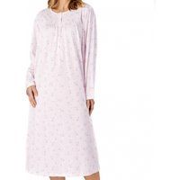 Printed Jacquard Long Sleeve Gathered Yoke Nightdress