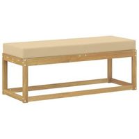 banco de taburete exterior con cojin blanco 115 x 43 x 45 cm vidaxl