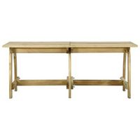 mesa de jardin  mesa de exterior de madera de pino impregnada 220x74x75 cm