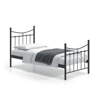 cama individual de metal negro 90x200 sencha estilo contemporaneo