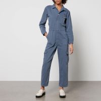 seventy  mochi indie herringbone denim jumpsuit - uk 8