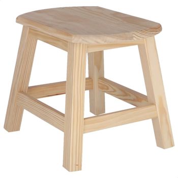 Taburete en madera beige 36x29x30 cm