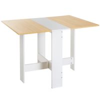 mesa de comedor plegable mesa extensible mesas de cocina roble y blanco 103x76x735cm tablero de particulas homcom   aosom espana