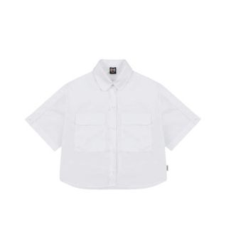 Colmar para mujer. 8429-4ZA Camisa crop blanco (L), Casual, Algodón, Manga corta