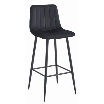 Taburete De Bar Terciopelo Valora Pozza Asiento De Terciopelo Negro