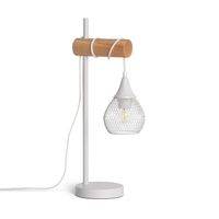 ledkia lampara de mesa de metal y madera monah iluzzia - diseno unico y elegante