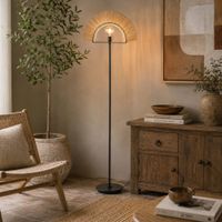 lampara de pie en yute y hierro marron 56x26x152 cm