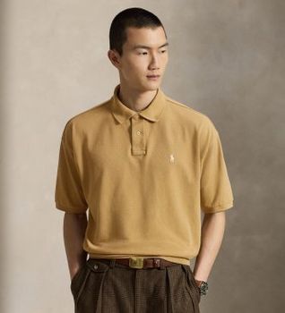 Polo Ralph Lauren para hombre. 710B18907007 Polo de piqué Relaxed Fit beige (L), Casual, Algodón, Manga corta