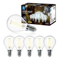 aigostar filamento bombilla led e14 luz fria 6500k4w equivalente a 40 w470 lumenesangulo de apertura360no regulableg45pack de 6 uds