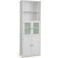 aparador de suelo independiente con 2 gabinete costway 60 x 30 x 163 cm blanco