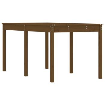 Mesa De Jardín | Mesa De Exterior Madera Maciza Pino Marrón Miel 159,5x82,5x76 Cm