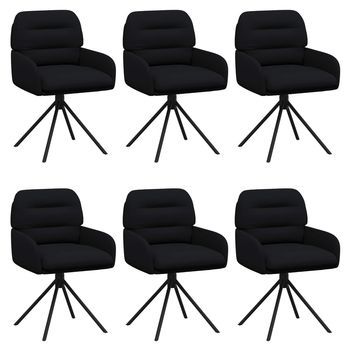 Sillas De Comedor Giratorias 6 Uds. Cuero Sintético Negro Vidaxl