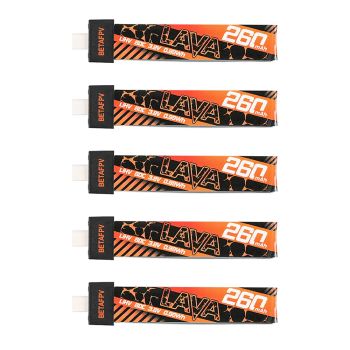 5 PCS / 10 PCS BETAFPV 3.8V 260mAh 80C 1S Batería LiHV de alto rendimiento Proceso Z-Folding Conector BT2.0 para Drone d