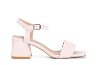 sandalias de ante con tira al tobillo nude