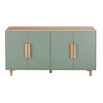 Aparador de MDF verde caqui y pino 150 cm