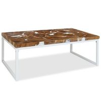mesa de centrormesa auxiliarrmesa de cafe de resina de teca 110x60x40 cm