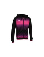 chaqueta de futbol joma con capucha tiger v hombrenino negro rosa fluor