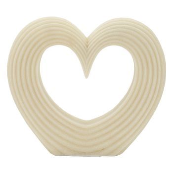 Estatuilla De Corazón De Resina Beige 30x7x26 Cm