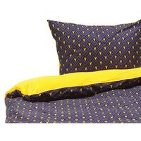 conjunto de fundas y 2 almohadas algodon azul oscuro y amarillo 155 x 220 cm dormitorio moderno wallingford