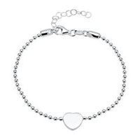 pulsera de plata 925 con colgante de corazon grabable