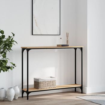 Mesa Consola | Mesa De Entrada | Mesa Auxiliar Madera De Ingeniería Roble Sonoma 100x22,5x75 Cm Cfw772044