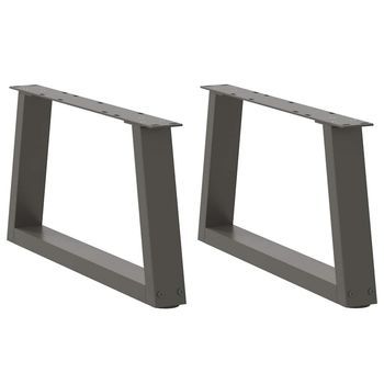 Patas Para Mesa De Centro En Forma De V (2 Unidades), Antracita, 50 X (30-31,3) Cm, Acero Vidaxl