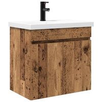 modulo de bano con griferia madera envejecida 61 x 40 x 745 cm vidaxl