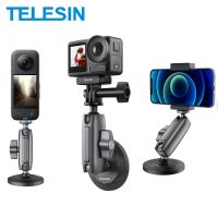 telesin aleacion de aluminio magnetico 360    soporte de camara de accion con adaptador ajustable 14 para telefono inteligente gopro insta360 dji osmo action