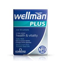 vitabiotics wellman plus omega 3-6-9 - 28 tablets  28 capsules