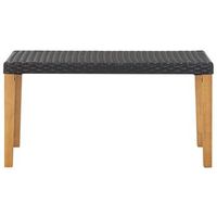 banco de jardin  banco de exterior  silla de jardin ratan sintetico y madera de acacia negro 120 cm